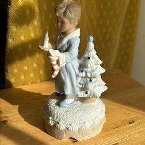 Charming Figurine with Candle and Tree